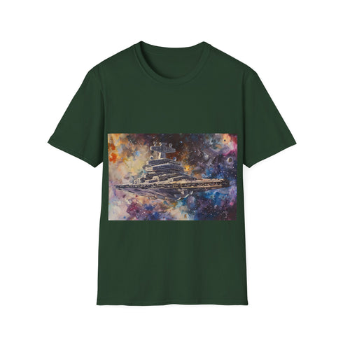 Galactic Empire Star Destroyer Tee in Charcoal. Organic cotton, crew neck, men.