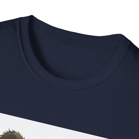 Soft charcoal crew neck T-shirt with an adorable panda feast design