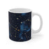 Starry Night Sky Ceramic Coffee Mug with Constellation Stars Design