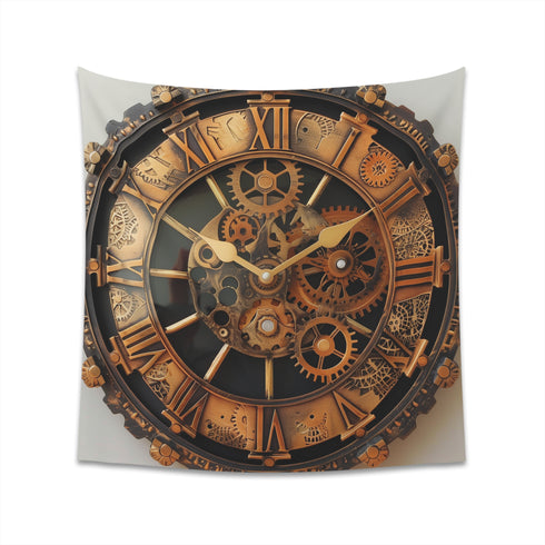 Steampunk Tapestry with Clockwork Design - High-Quality and Unique Home Decor - Perfect Gift Idea - Available in 34 x 40 and 57 x 57 Sizes