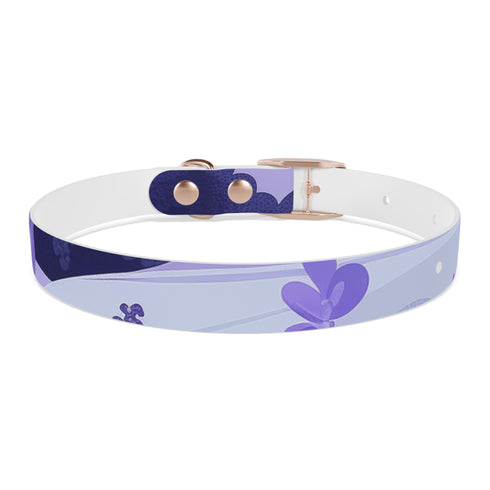 Stylish Lavender Fields Dog Collar in Black Onyx for MEDIUM dogs.