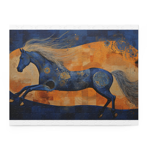 Abstract horse texture puzzle, 10" x 8", Back-to-School, Games.