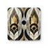 Abstract art deco square corkwood coasters with stunning patterns.