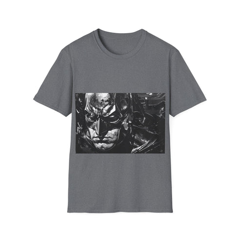 Charcoal cotton crew neck T-shirt with bold Gotham City design