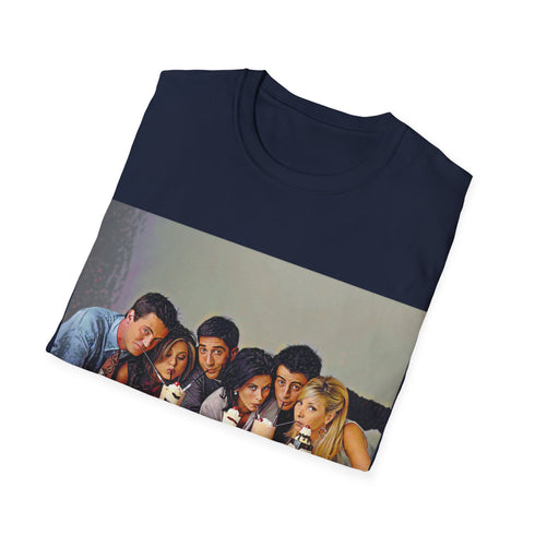 Iconic Friends Cast Tee in Charcoal, DTG on Cotton fabric.