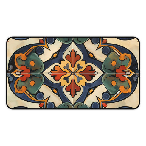 Artisan Tiles Desk Mat - Stylish workspace accessory with traditional tile pattern, protect your desk in style