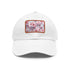 Cherry blossom print white baseball hat for casual style or outdoor adventures.