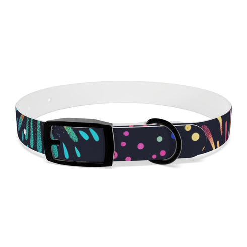 vibrant festive fireworks dog collar for medium dogs in black onyx