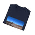 Charcoal cotton T-shirt with vibrant Atacama Desert landscape design
