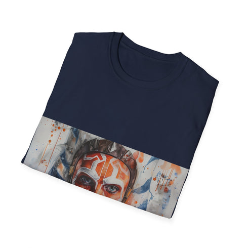 Charcoal cotton Star Wars tee with Ahsoka Tano print.