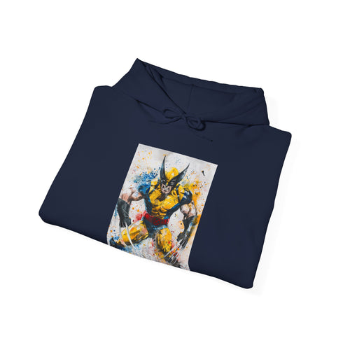 Wolverine Fury Hoodie in Navy, Regular Fit Unisex Graphic Hoodie