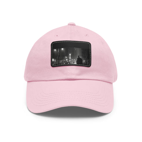 Dark Knight Gotham City white baseball cap with bat symbol.