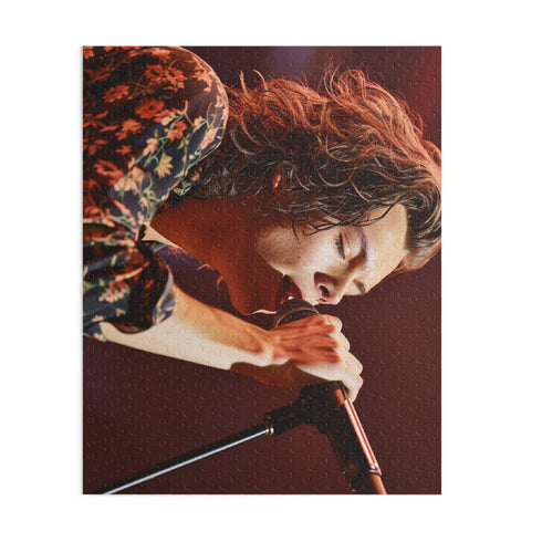 Harry Styles singing jigsaw puzzle with 120 pieces for fans.