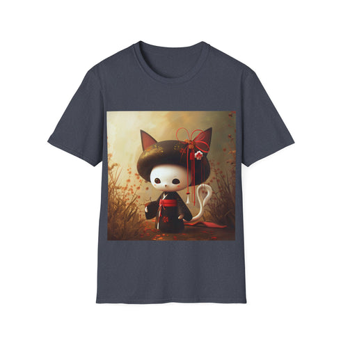 Fierce charcoal Kuromi tee with bold character design for Sanrio lovers.