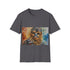 Charcoal cotton Chewbacca t-shirt with vibrant watercolor design and crew neck