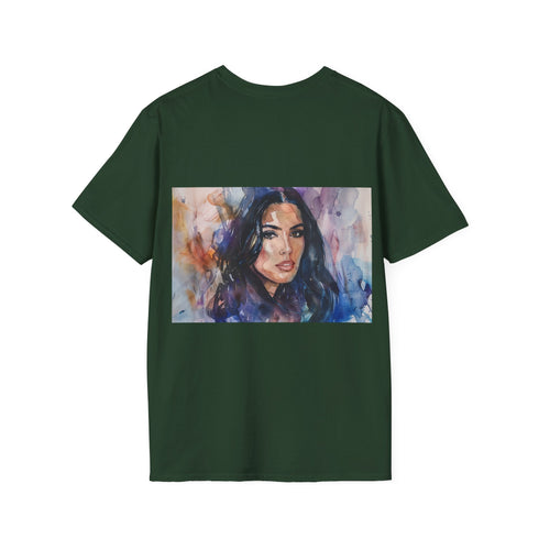 Watercolor charcoal T-shirt with crew neck and regular fit design