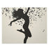 Graceful dancer silhouette jigsaw puzzle with musical notes, fall game.