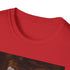 Charcoal cotton crew neck T-shirt with Petra-inspired desert sunset design