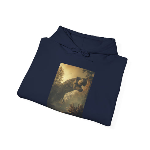 Navy T-Rex Hoodie for Men & Women, Regular Fit, DTG Print