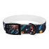 Vibrant black onyx fireworks pattern dog collar for medium-sized pets.