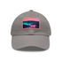 Neon watercolor charm baseball cap with white/light brown rectangle patch.