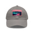 Neon watercolor charm baseball cap with white patch and rectangle shape.