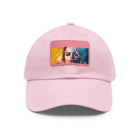Neon Dream Margot Cap in White with Light Brown Patch