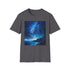 Charcoal cotton t-shirt with vivid Milky Way celestial design