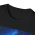 Charcoal celestial Milky Way painting cotton t-shirt with crew neck