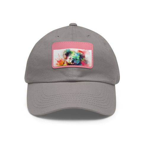 Koala Watercolor Baseball Cap: White/Light Brown Unisex Cotton Hat