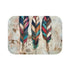 Bohemian Plume Bath Mat with Earthy Feather Design for Bathroom Serenity