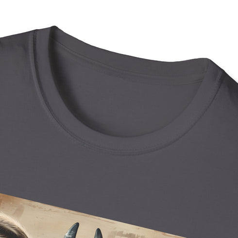 Charcoal cotton T-shirt with llama reading books graphic design