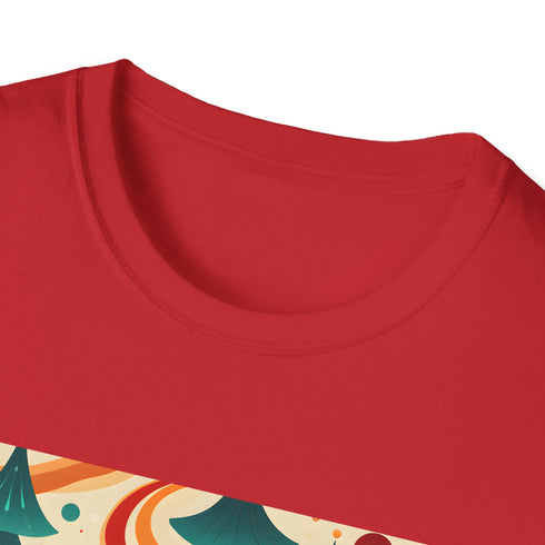 Groovy charcoal T-shirt with psychedelic ocean patterns and retro 70s summer vibe