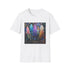Charcoal bohemian feather graphic t-shirt with soft breathable cotton fabric