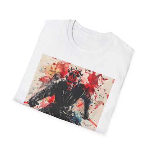 Mens charcoal Darth Maul T-shirt with vivid Sith Lord illustration