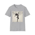 Charcoal Dance Silhouette T-Shirt with Musical Notes for Men and Women