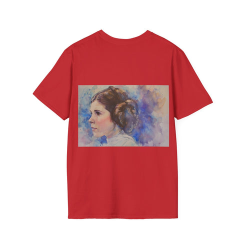 Galactic princess Leia watercolor t-shirt in charcoal, regular fit, crew neck.