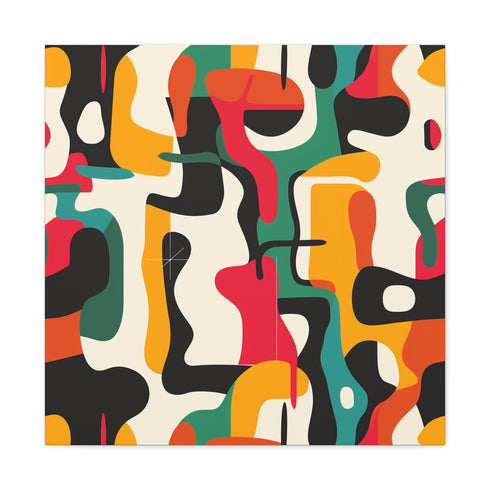 Vibrant abstract canvas art in bold, bright colors for home decor.