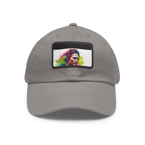 McConaughey Neon Dreams Cap - White with Light Brown Rectangle.