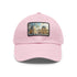 Louvre Paris watercolor baseball cap in white with light brown patch