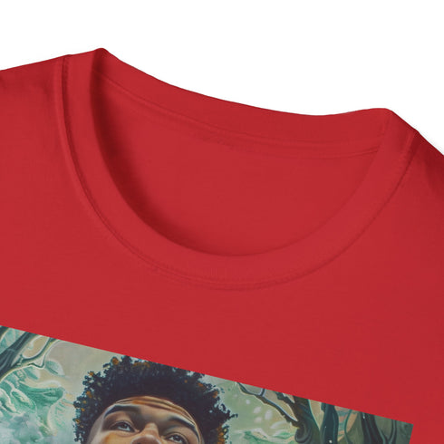 Charcoal cotton crew neck Giannis portrait T-shirt in size Small.