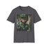Charcoal Luigi painting T-shirt with vibrant colors and soft cotton fabric