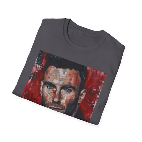 Maroon 5 band portrait charcoal T-shirt with vibrant colors.