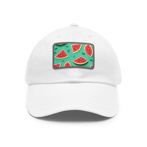 Bacano Go Watermelon Hawaiian Cap in White with Brown Patch