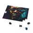 Neon Watercolor Jackson Puzzle featuring vibrant Samuel L. Jackson portrait.