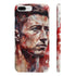Lewandowski Barcelona striker phone case: vibrant watercolor depiction.