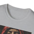 Charcoal cotton crew neck T-shirt featuring vibrant Eminem painting