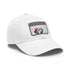 Dalmatian graphic cotton baseball hat in white with light brown patch.