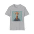 Hipster Giraffe T-Shirt in Charcoal, Regular Fit for Men & Women