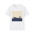 Charcoal crew neck T-shirt with minimalist whale design for summer